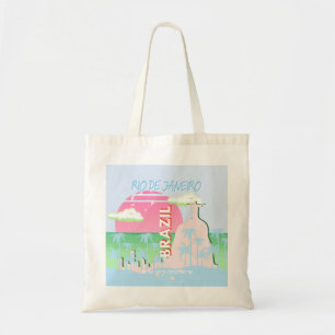 Rio de Janeiro Brasilien Travel Art Blue Illustrat Tygkasse