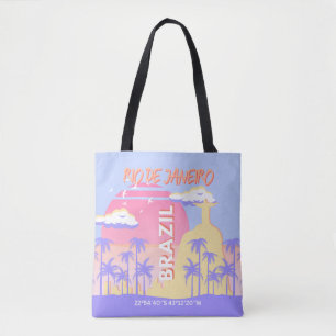 Rio de Janeiro Brasilien Travel Art Blue Poster Tygkasse