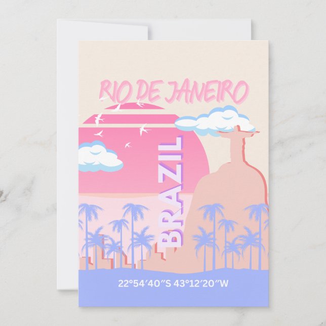 Rio de Janeiro Brasilien Travel Art Julkort (Framsida)