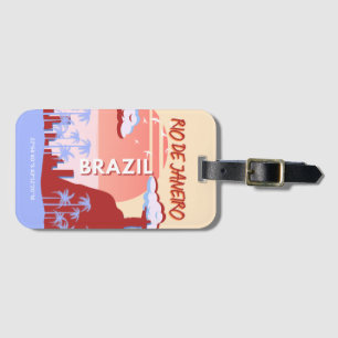 Rio de Janeiro Brasilien Travel Art Retro Poster Bagagebricka