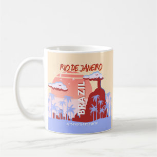 Rio de Janeiro Brasilien Travel Art Retro Poster Kaffemugg
