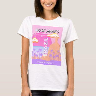 Rio de Janeiro Brasilien Travel Art Rosa Poster T Shirt