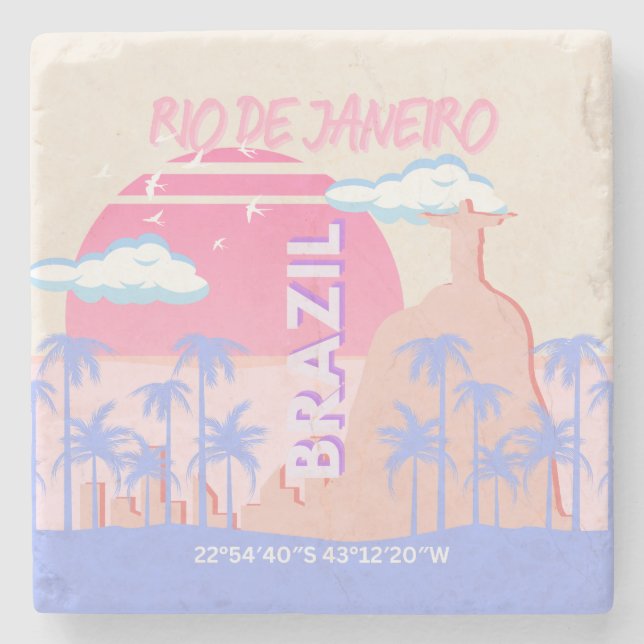 Rio de Janeiro Brasilien Travel Art Stenunderlägg (Framsidan)