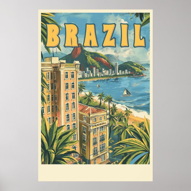 Rio de Janeiro, Brasilien Vintage resor Poster (Framsidan)