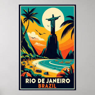 Rio de Janeiro Brasilien Vintage resor Poster