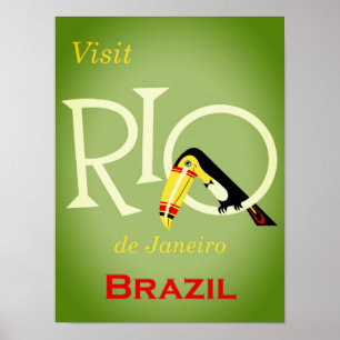 Rio de Janeiro Brasilien Vintage resor Poster