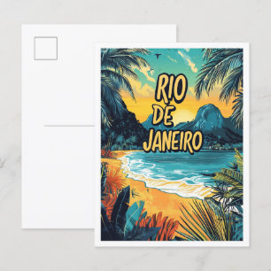 Rio de Janeiro Brasilien Vintage resor Vykort