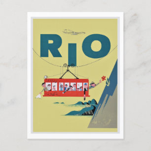 Rio de Janeiro, Brasilien, Vintagen för resor Vykort