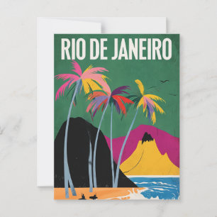 Rio De Janeiro, Brasilien, vykort för strandsemest