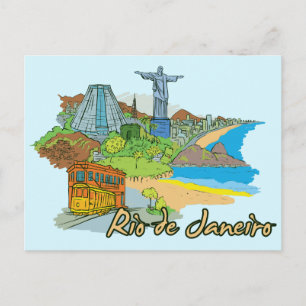 Rio de Janeiro, Brasilien World Berömd City Vykort
