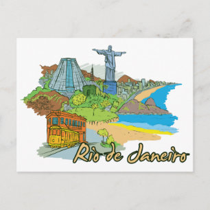 Rio de Janeiro, Brasilien World Berömd City Vykort