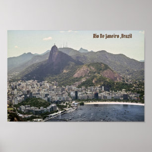 Rio De Janeiro, Brasiliens bergarter Beach Poster