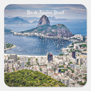 Rio de Janeiro, Brasiliens cityscape Fyrkantigt Klistermärke