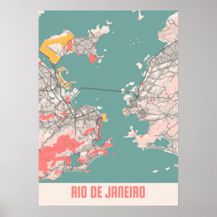Rio De Janeiro - Brasiliens kalkstad Karta Poster