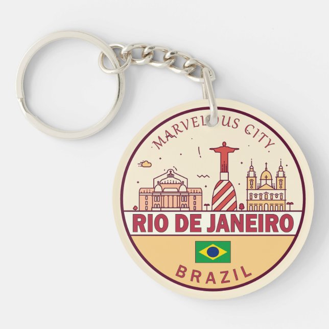 Rio de Janeiro Brasiliens stad Skyline Emblem (Framsidan)
