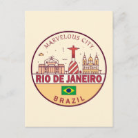 Rio de Janeiro Brasiliens stad Skyline Emblem