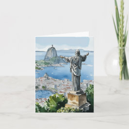 Rio de Janeiro Brasiliens vattenfärgstationeri Kort