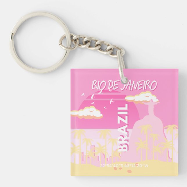 Rio de Janeiro Brazeiro Travel Art Rosa Illustrati (Framsidan)
