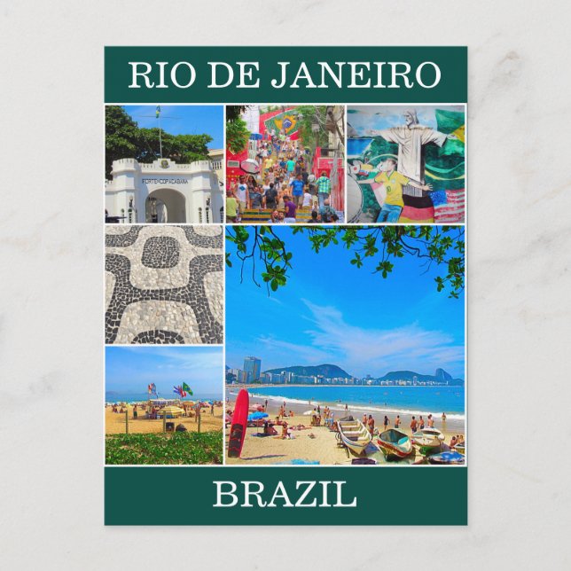 rio de janeiro brazil scenes vykort (Framsida)