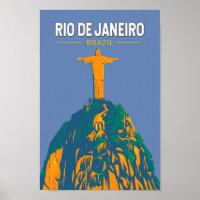 Rio De Janeiro Brazil Travel Art Vintage