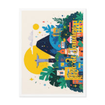 Rio de Janeiro Brazs Pop Art Travel Illustration
