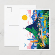 Rio de Janeiro Brazs Pop Art Travel Illustration