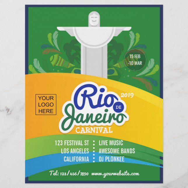 Rio de Janeiro Carnival-anpassningsbarna lägger ti Reklamblad (Framsidan)