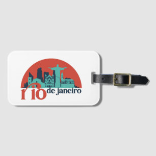 Rio De Janeiro City Skyline Vintage Cityscape Bagagebricka