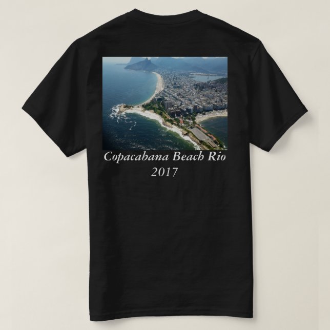 Rio de Janeiro Copacabana Beach 2017 Fotodesign T Shirt (Design baksida)
