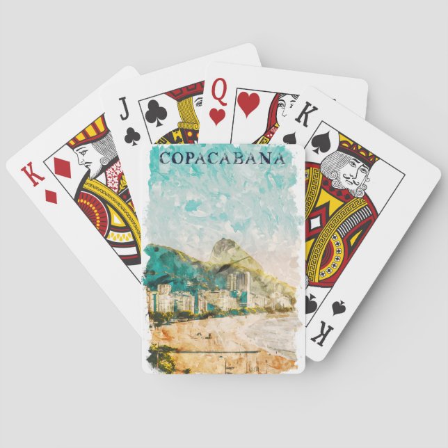 Rio de Janeiro Copacabana Beach Painting Casinokort (Baksidan)