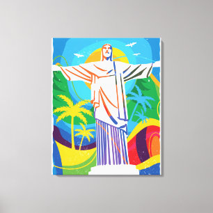Rio de Janeiro Cristo Redentor Brasilien Colorful Canvastryck