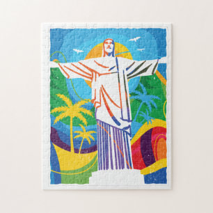Rio de Janeiro Cristo Redentor Brasilien Colorful Pussel