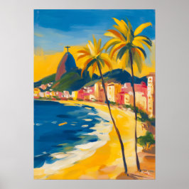 Rio de Janeiro Fauvist Kristusstatyn, Brasilien Poster