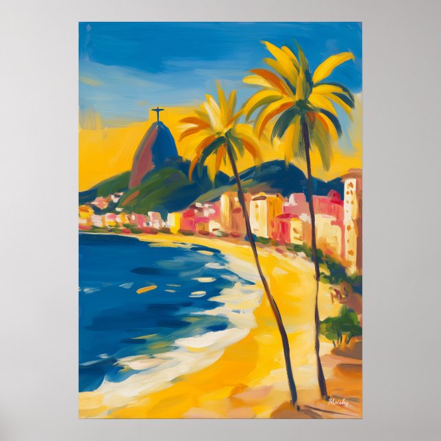 Rio de Janeiro Fauvist Kristusstatyn, Brasilien Poster (Framsidan)