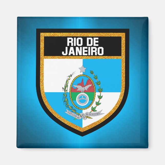 Rio de Janeiro Flagga Magnet (Framsidan)