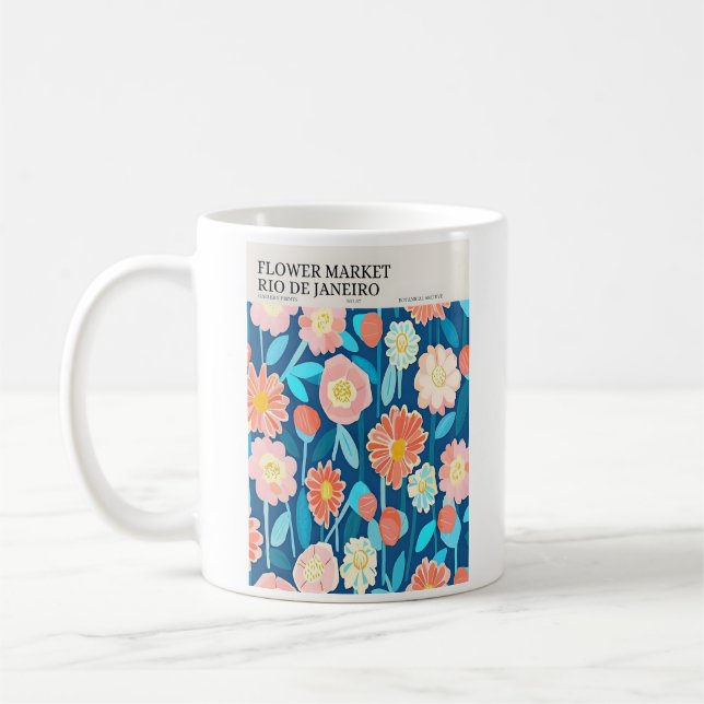 Rio de Janeiro Flower Market poster Kaffemugg (Vänster)