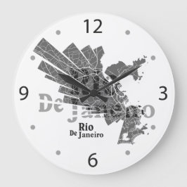 Rio De Janeiro Karta Clock Stor Klocka