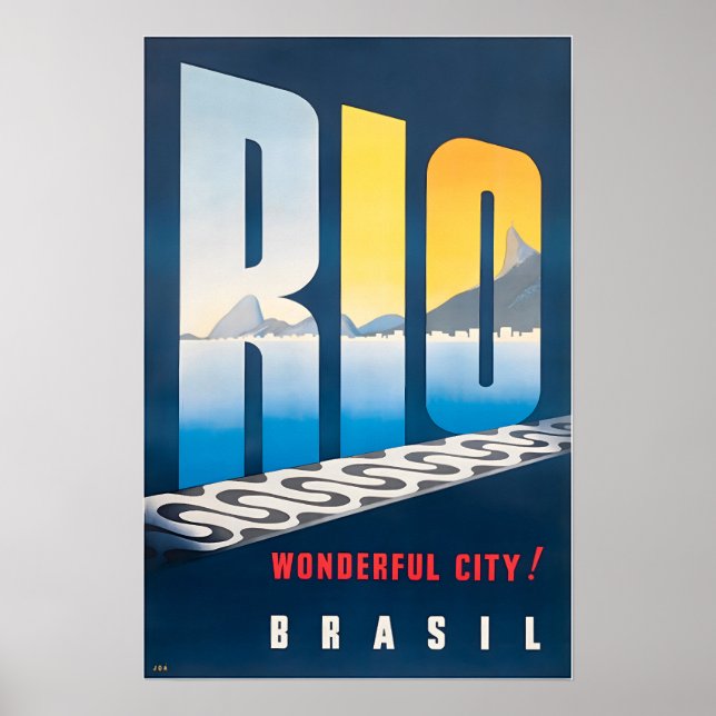 Rio De Janeiro Konst Brasilien Resa Poster Sydamer (Framsidan)