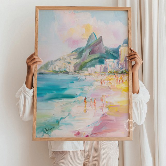 Rio de Janeiro konsttryck | Arpoador väggkonsttryc Poster (Rio de Janeiro Art Print | Arpoador Wall Art Print)