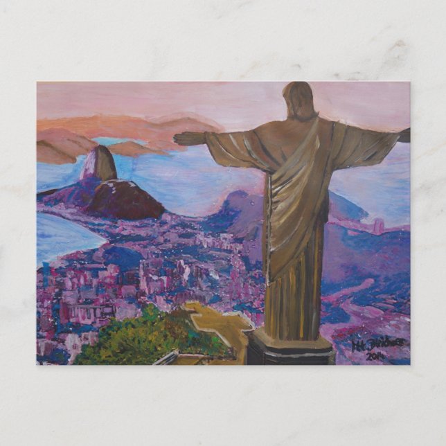 Rio de Janeiro med Kristus Redeemer Vykort (Framsida)