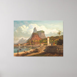 Rio de Janeiro, Mont Corcovado och Botafago Bay Canvastryck