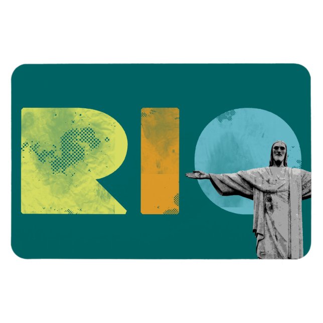 rio de janeiro och cristo redentor magnet (Horisontell)