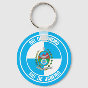 Rio de Janeiro Round Emblem Nyckelring