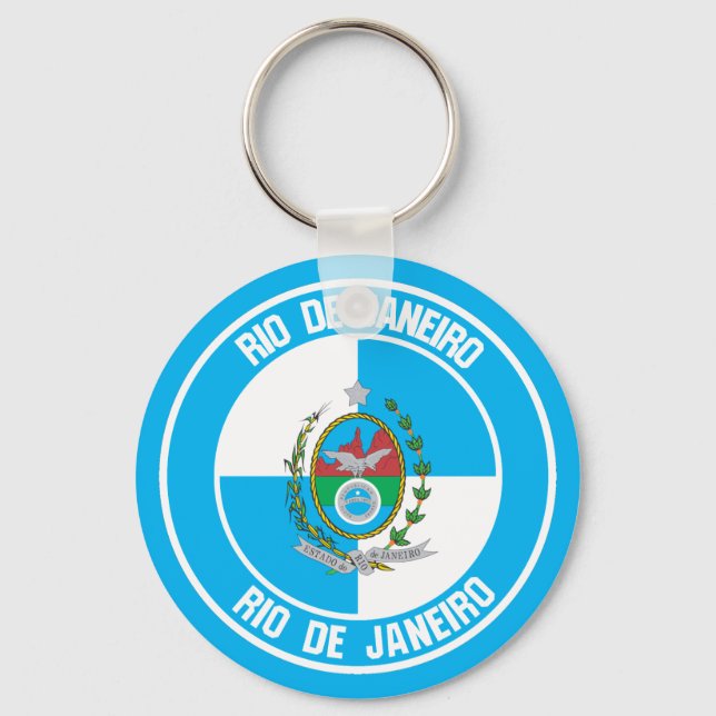 Rio de Janeiro Round Emblem Nyckelring (Framsida)