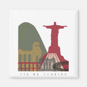 Rio de Janeiro skyline poster Magnet