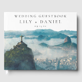 Rio de Janeiro Skyline Watercolor Wedding Gästböcker