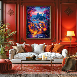 Rio de Janeiro Stadssiluett Poster – Brasiliansk K