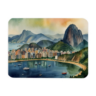 Rio De Janeiro vattenfärgsart Magnet