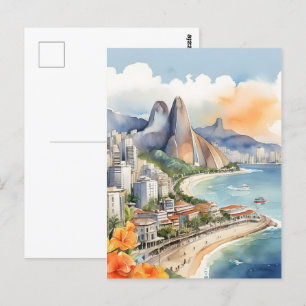Rio De Janeiro vattenfärgsart Vykort