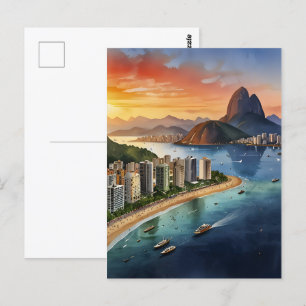 Rio De Janeiro vattenfärgsart Vykort
